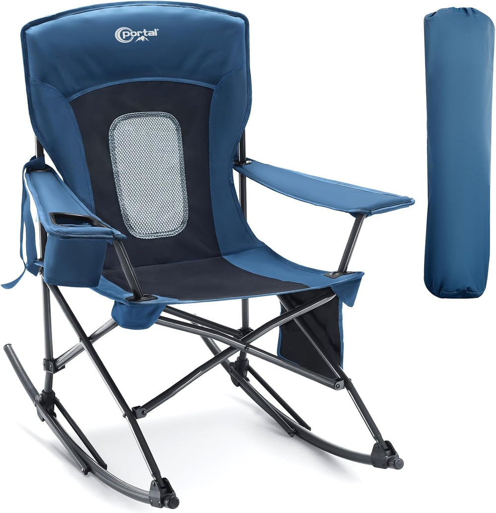 Portal Folding Outdoor Rocking Camping Chair, 350LBS Portable Rocker