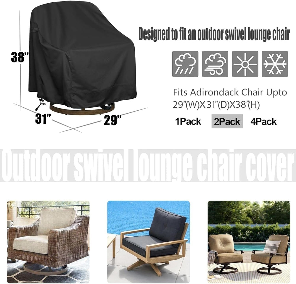 Outdoor Swivel Chair Cover, 29 x 31 x 38.5 in, Patio Furniture Cover