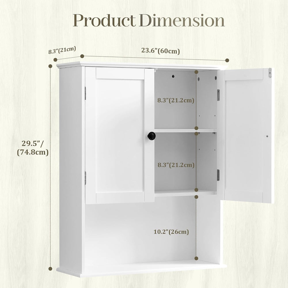 Bathroom Wall Cabinet, White 30" x 24" Wall Mounted Medicine Cabine...