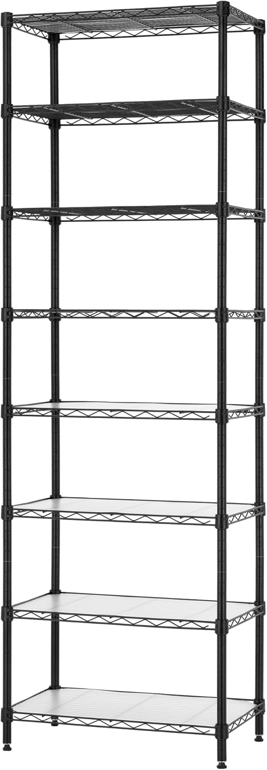 Finnhomy 8-Tier Wire Shelving Unit Adjustable Steel Wire Rack Shelving 8 Shel...