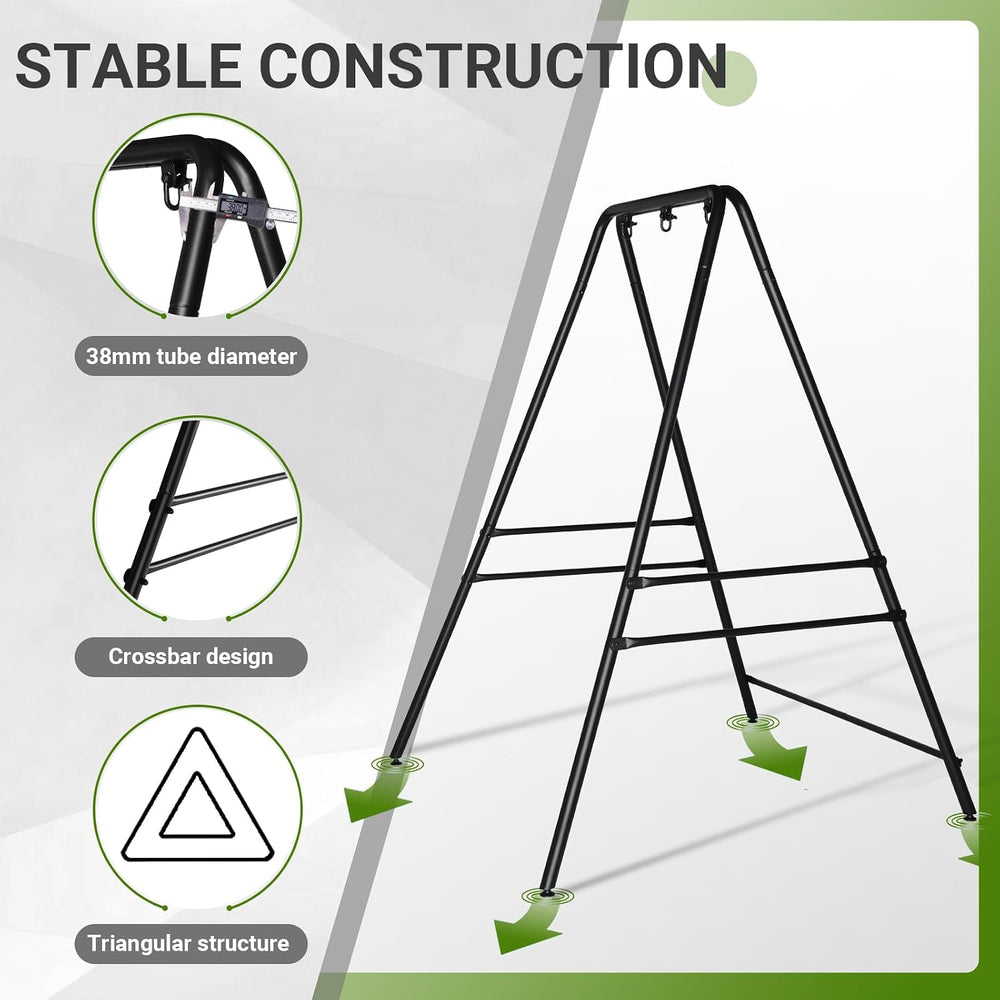 Metal A-Frame Hammock Chair Stand with 3 Hanging Holes