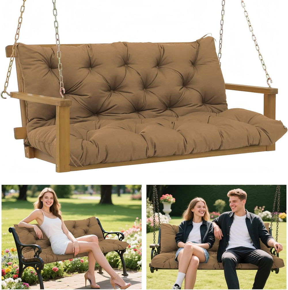 Porch Swing Cushions 60x40 Inch, 5" Extra Thick Waterproof Outdoor Swing...