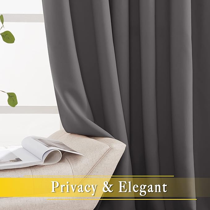 NICETOWN Sliding Glass Door Curtain Extra Long 132 inches Long, Grommet Therm...