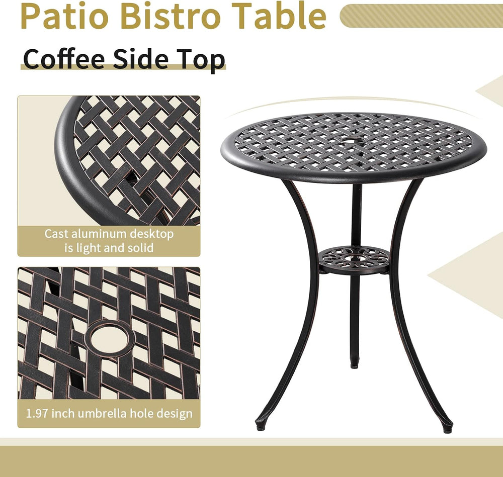 3 Piece Patio Bistro Set Outdoor Bistro Table Set Anti Rust Bistro Table and ...