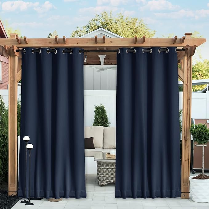 NICETOWN 2 Panels Gazebo Curtains Outdoor Waterproof & Windproof, Top and...