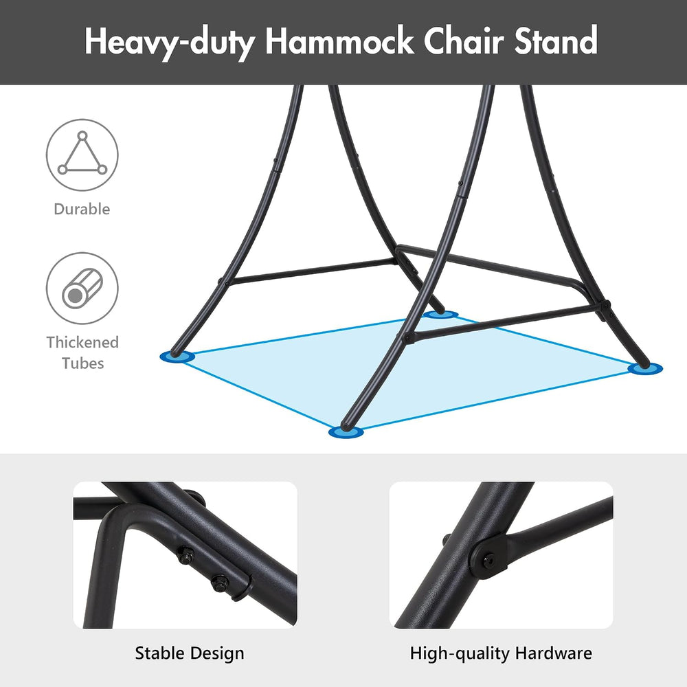 ANOW Hanging Swing Chair with Stand Included, Heavy Duty Hammock Chair with S...