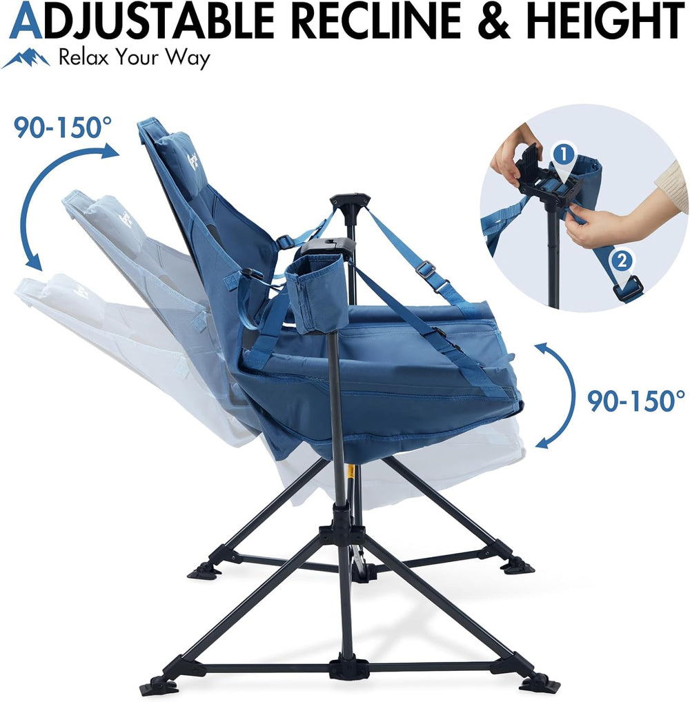Portal Hammock Camping Chair,Adjustable Recline Backrest,Blue