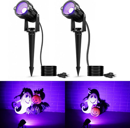 Halloween Orange Purple Spotlights Outdoor Landscape Lighting for Yard