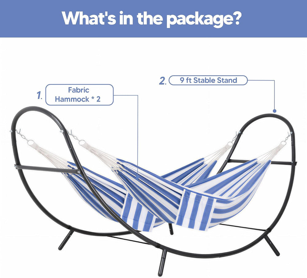 SUNCREAT Hammocks for Outside with Stand, Porch Hammock and Stand, 475 lbs Ca...