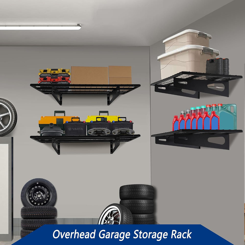 Soywey 2-Pack 1.5x3FT Garage Shelving 17.7-inch-by-35.8-inch Wall Shelf Garag...