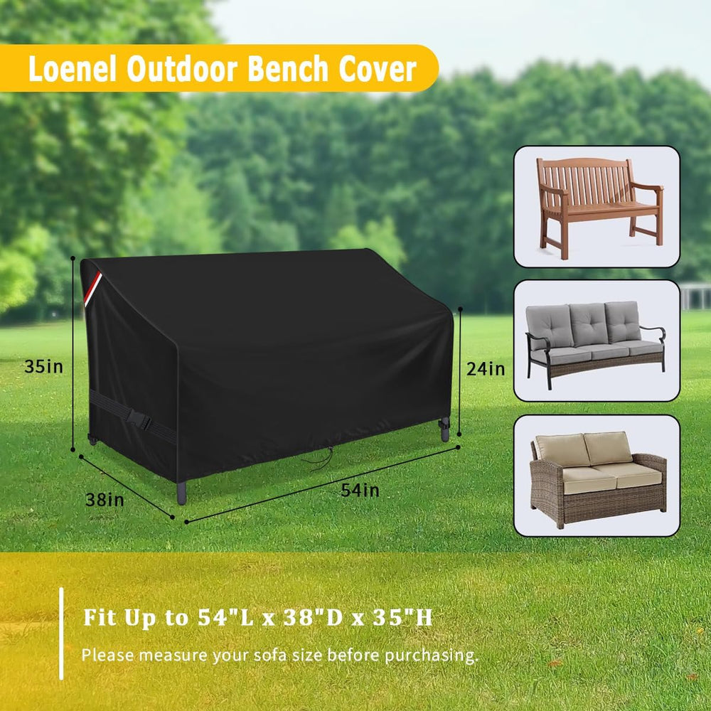 Outdoor Waterproof Loveseat Glider Bench Cover, 54"L x 38"W x 35&qu...