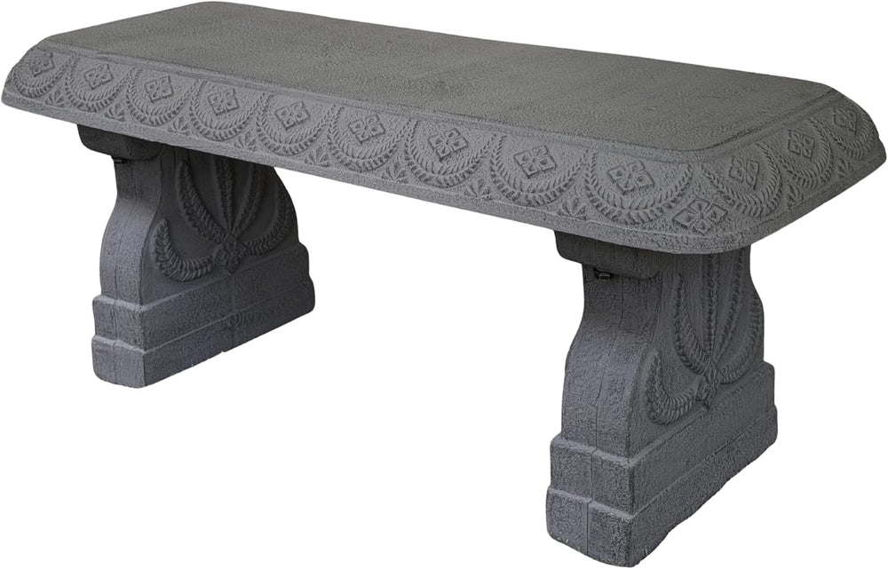 Basalt Grey Garden Bench - Outdoor Benches Weatherproof - Front Porch Seating...