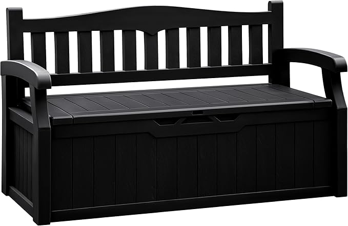 Flamaker 80 Gallon Storage Bench Outdoor Indoor, Durable All-Weather Seating ...