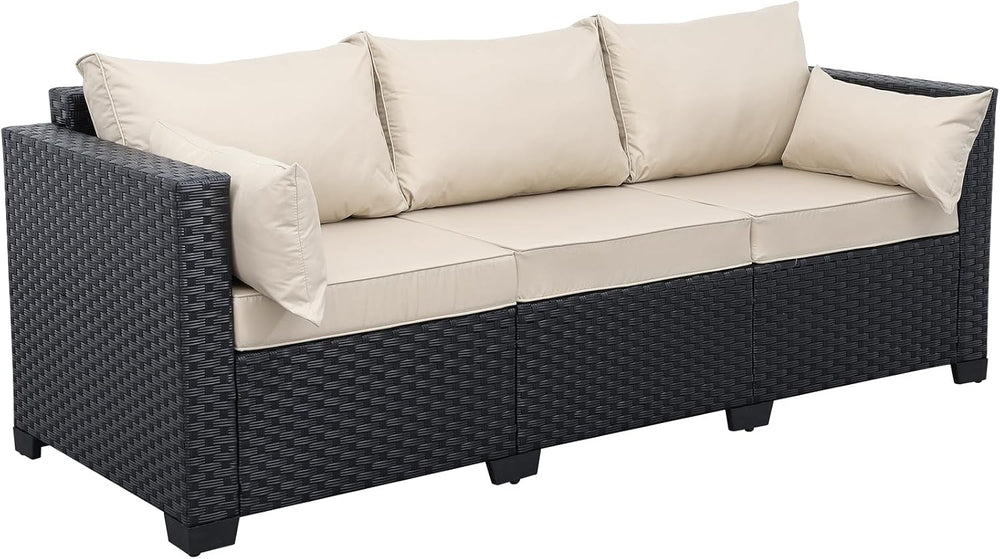 Rattaner Patio Furniture 3-seat Sofa Wicker Outdoor Furniture Outdoor Couch D...