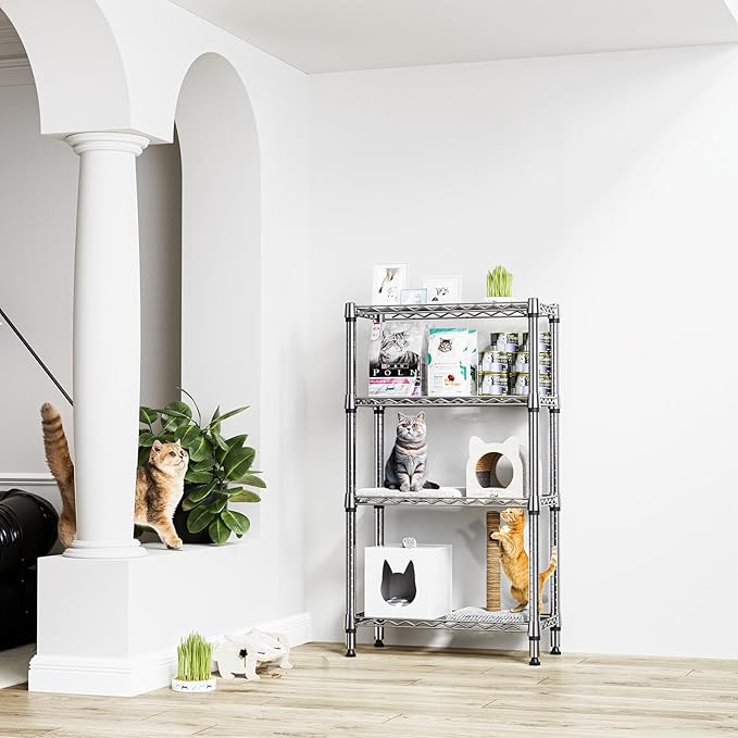 1000 lbs 4 Tier Shelf Metal Storage Shelves Wire Rack Closet Organizers for G...