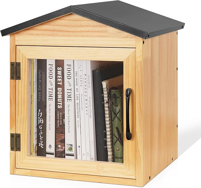 Outdoor Library Outdoor Book Box Storage Small Wooden Cabinet Little Literatu...