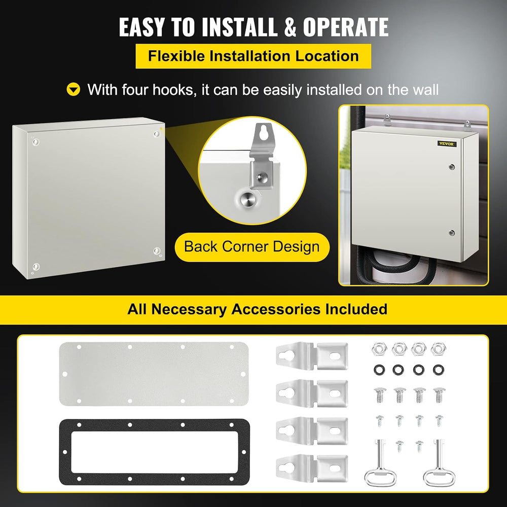 VEVOR NEMA Steel Enclosure, 24 x 24 x 8'' NEMA 4X Steel Electrical Bo...
