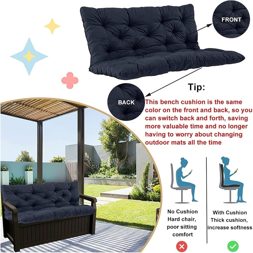 Swing Cushion Replacement Outdoor Porch Waterproof Bench Cushion 2-3 Seater W...