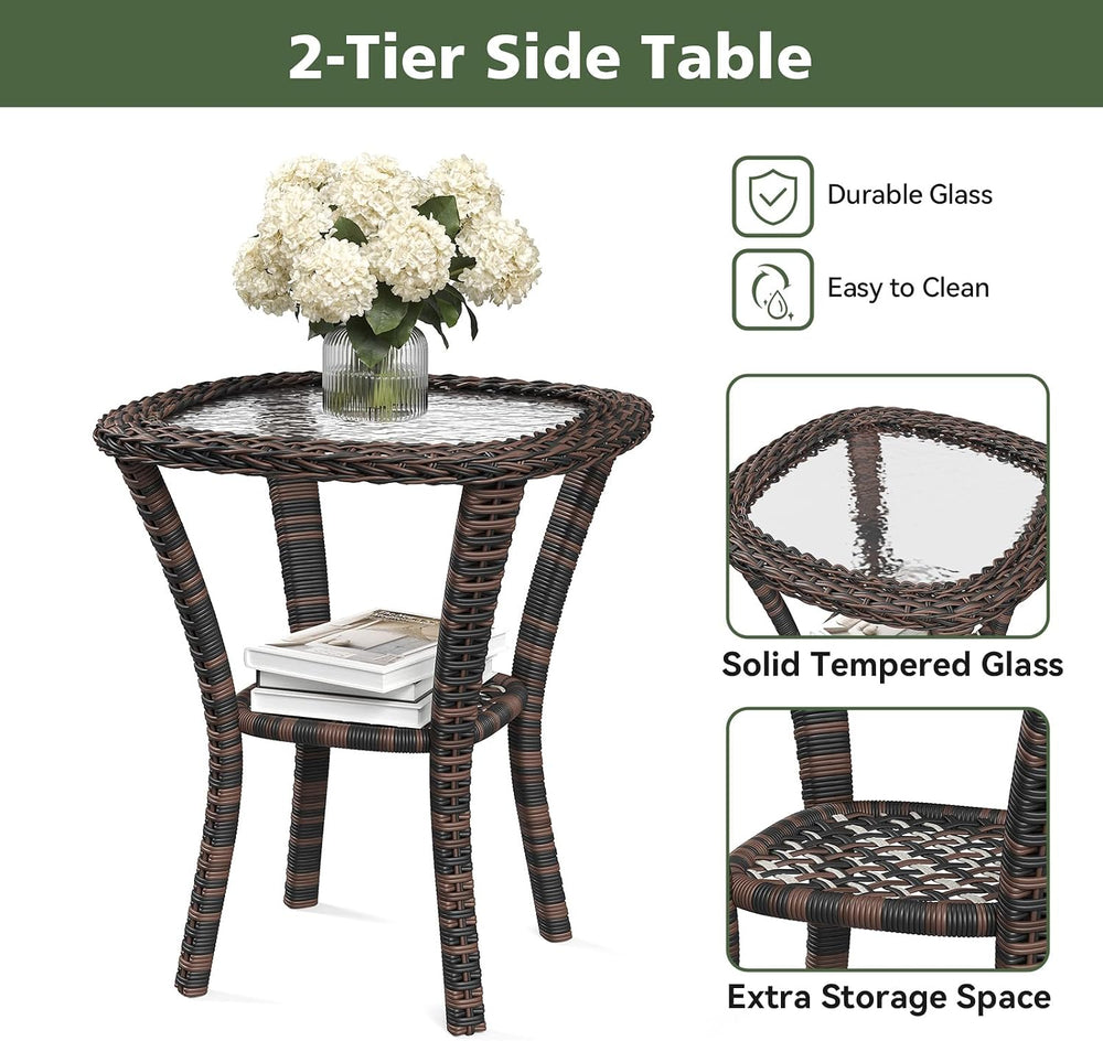 Aoxun 11 Piece Outdoor Patio Furniture Set with 44'' Fire Pit Table, ...