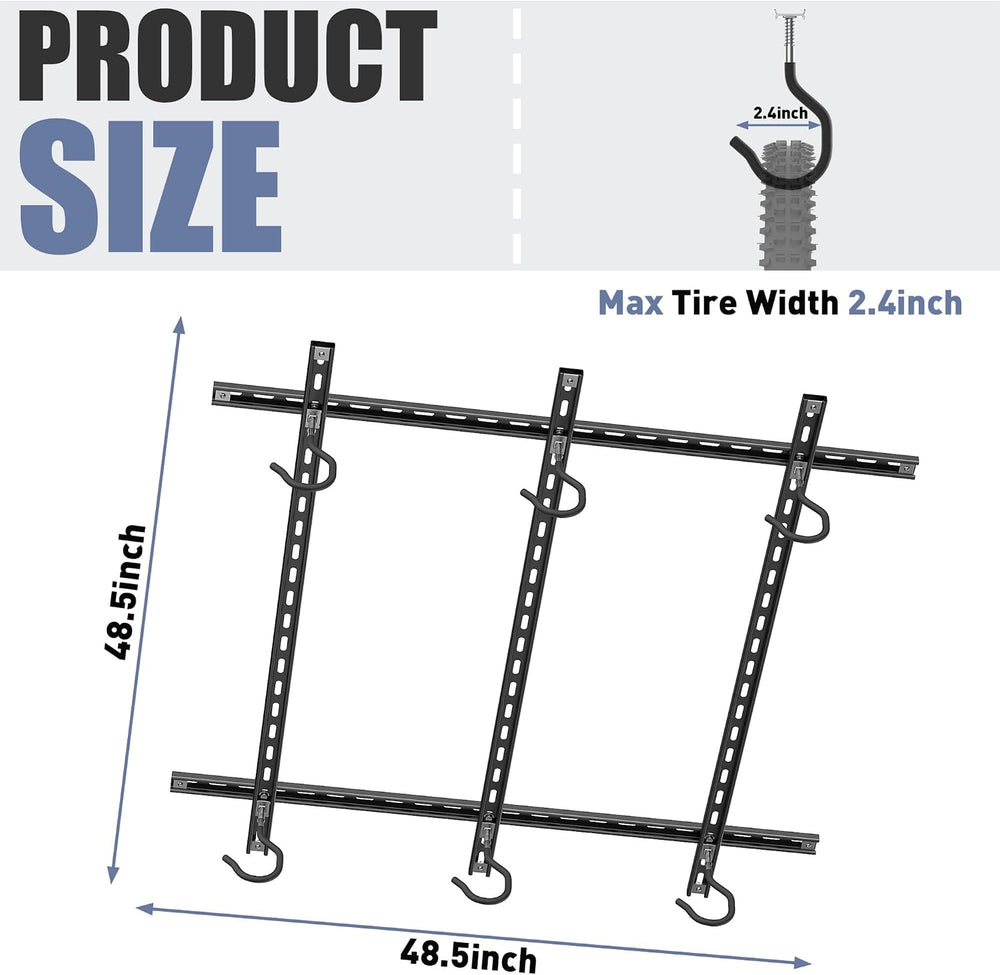 WALMANN Garage Ceiling Bike Rack, Adjustable Overhead Bicycle Storage