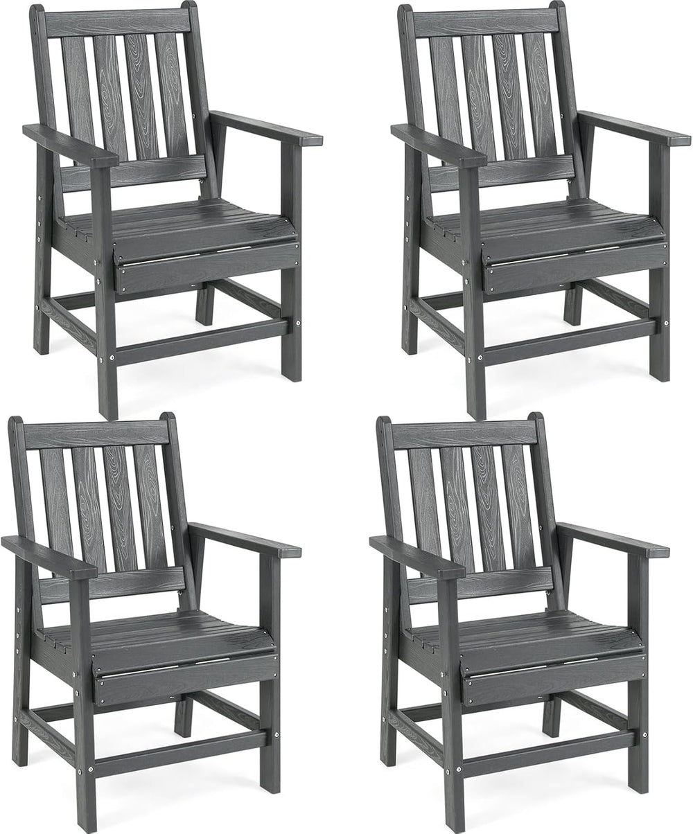 Tangkula Patio Dining Chairs Set of 2, HDPE All Weather Outdoor Chair with Wi...