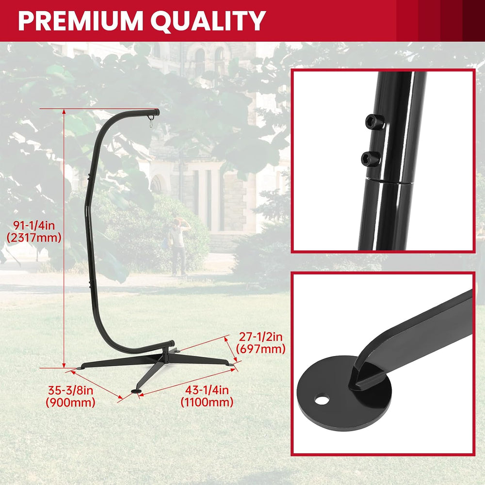 HECASA Hammock Chair Stand Heavy Duty Steel C Chair Stand for Outdoor Indoor ...
