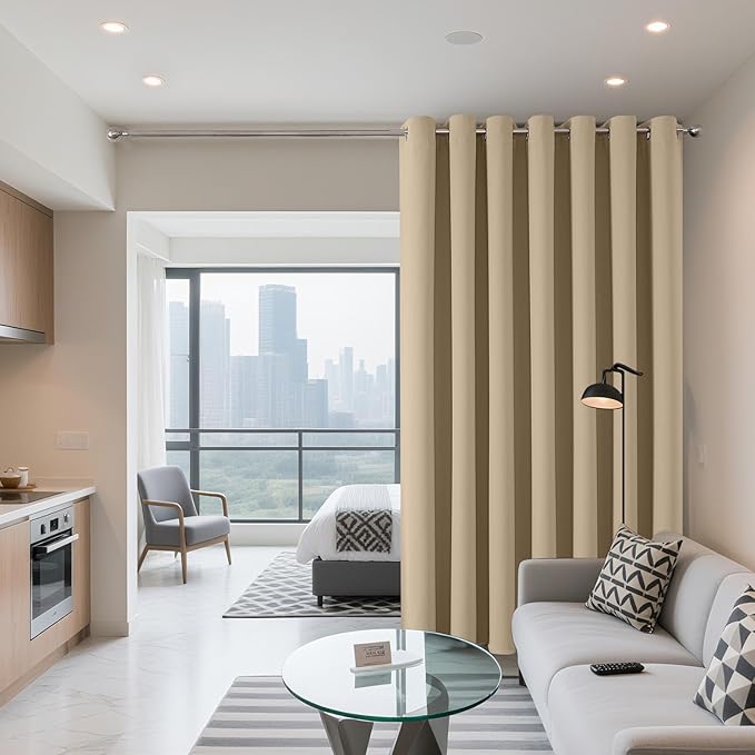 Joydeco Blackout Patio Sliding Door Curtains 108 Inches Long, Grommet Privacy...