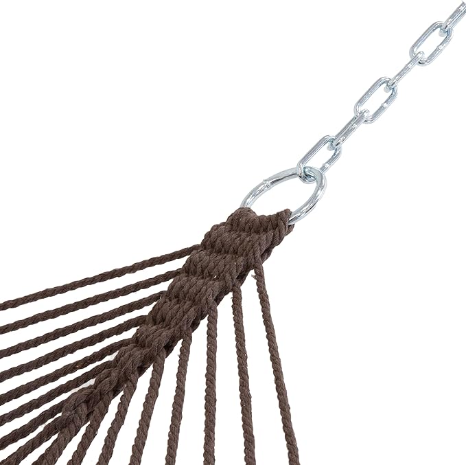 Sunnydaze Cotton Rope Hammock for Outside - 450-Pound Capacity Indoor or Outd...