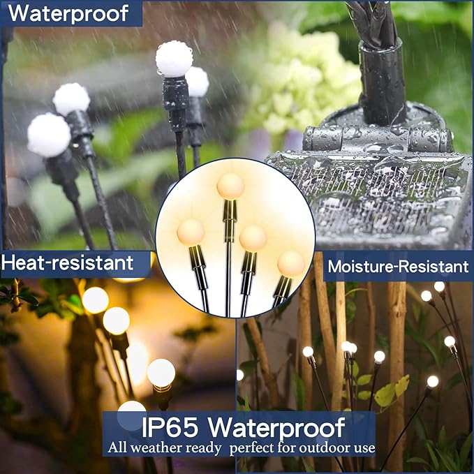 TONULAX Solar Garden Lights - Upgraded Solar Swaying Light, Sway by Wind, Out...
