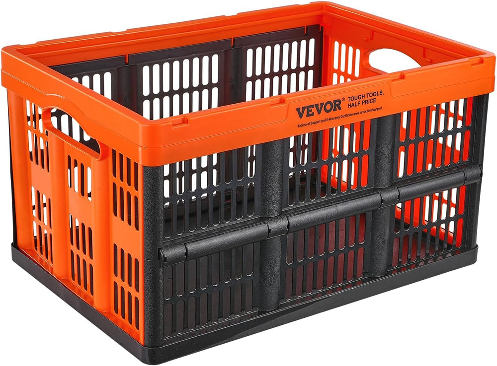 VEVOR 45L Plastic Collapsible Storage Basket 3 Packs, Folding Storage Crate