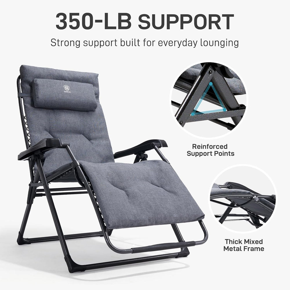 EVER ADVANCED Aluminum Zero Gravity Chair, 2.4" Padded, 350 lb Capacity ...