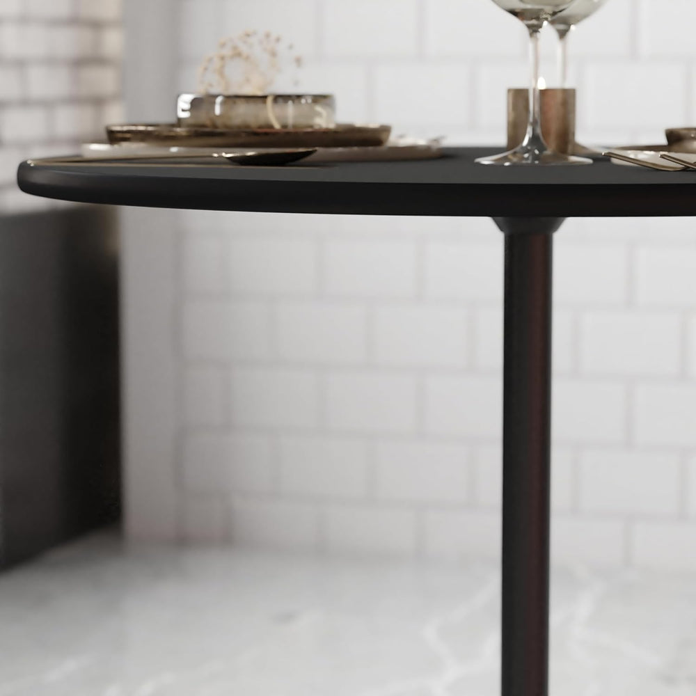 Flash Furniture 30 in Wood Round Cocktail Table, Black