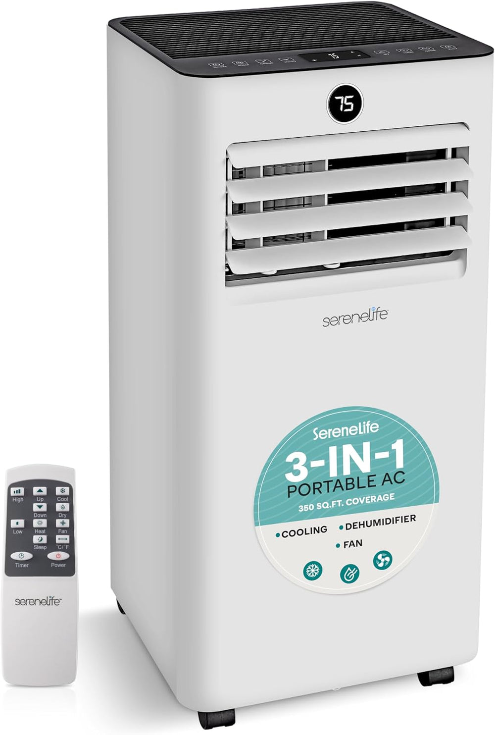 SereneLife Portable Air Conditioner, 8,000 BTU Small AC Unit with Dehumidifie...