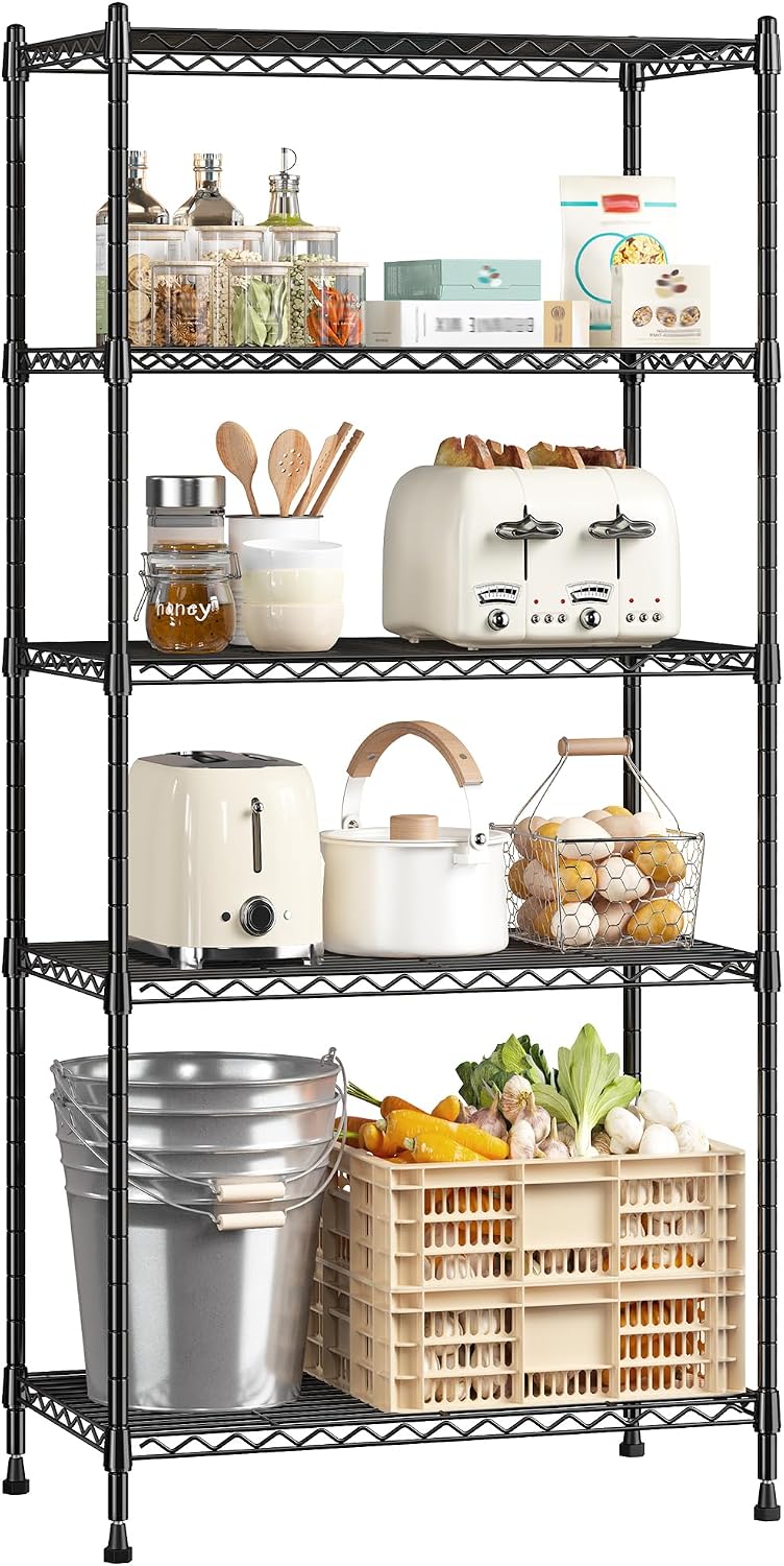 Romorgniz 5-Tier 1010LBS Adjustable Narrow Storage Shelves, for Kitchen