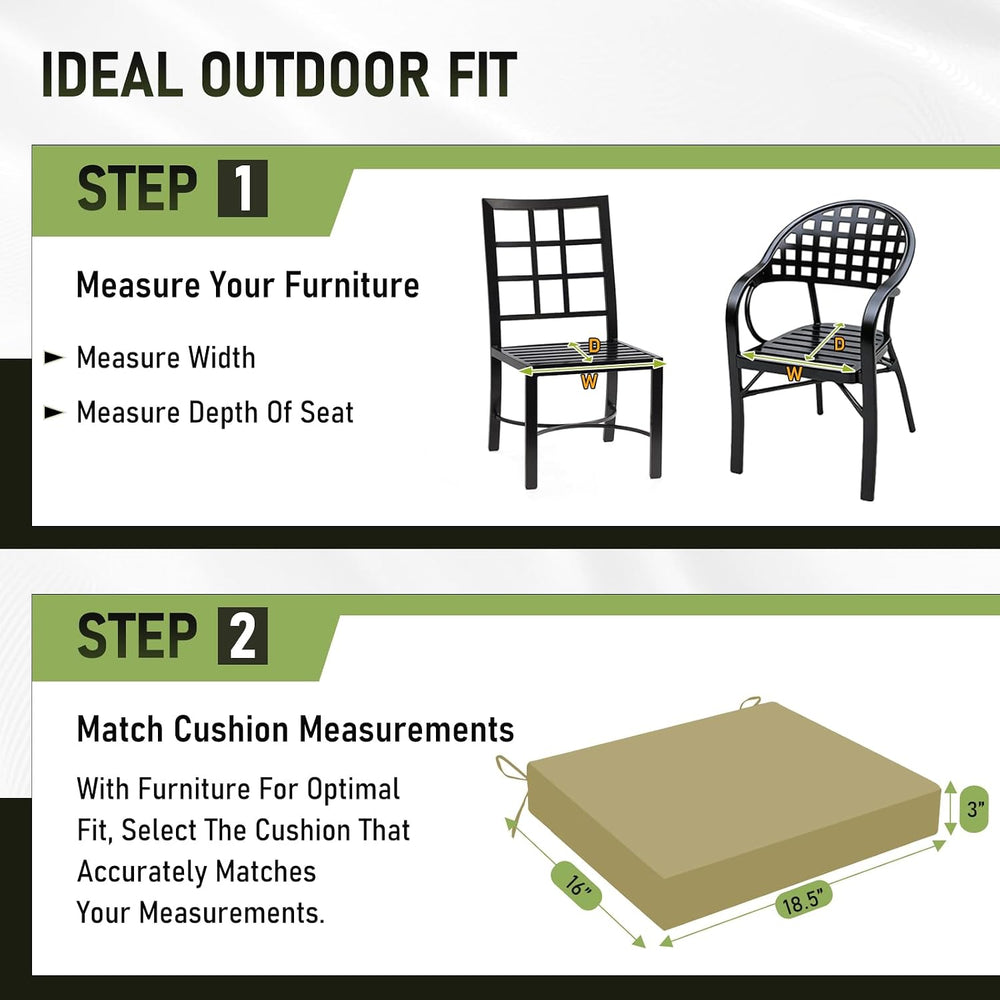Basic Beyond Outdoor Chair Cushions Set of 6, Square Corner Outdoor Cushions ...