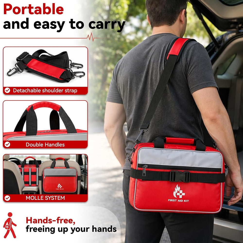 Tamfile 555 Piece First Aid Kit, Fireproof Waterproof Trauma Medical Kits