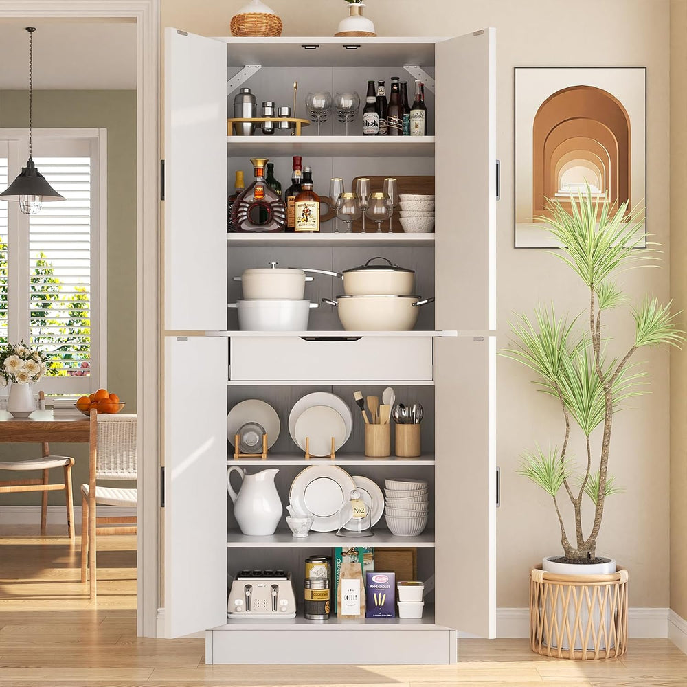 Unikito 71" Kitchen Pantry Storage Cabinet with Adjustable Shelves, Drawer