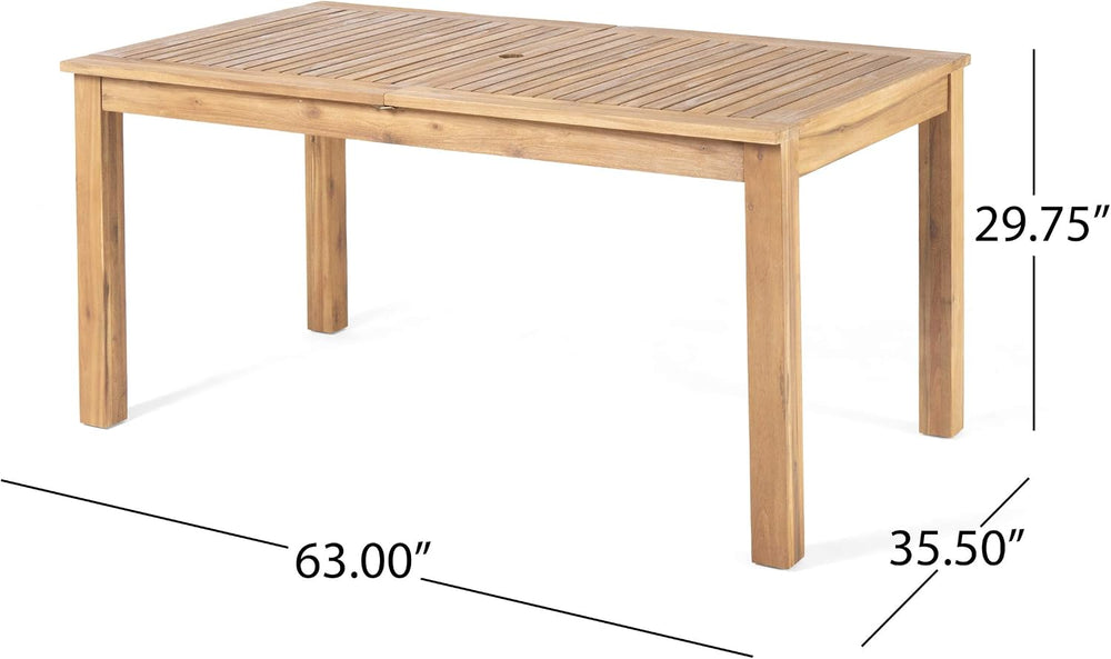Christopher Knight Home Eric Outdoor Expandable Acacia Wood Dining Table, Nat...