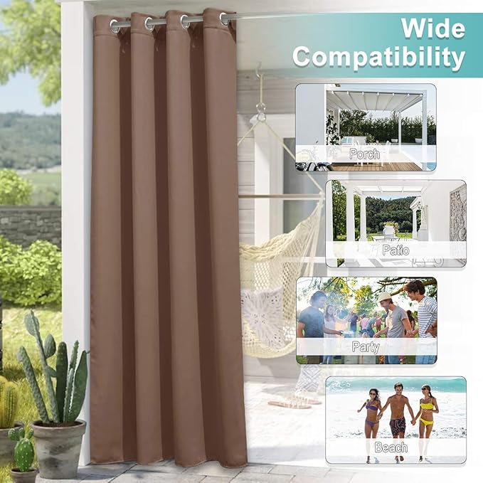 NICETOWN Privacy Room Divider Curtain for Patio, Grommet Top Thermal Insulate...