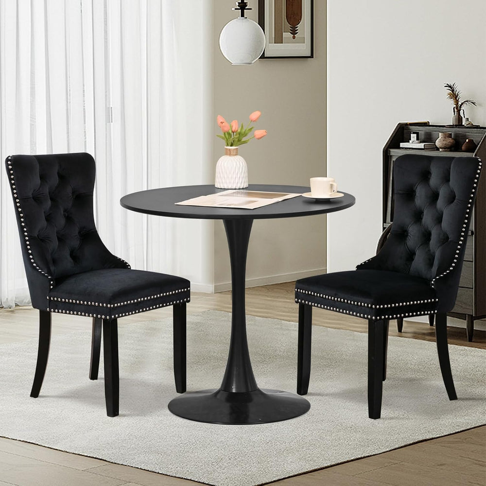 SoarFlash Black Round Dining Table, 31.5" Tulip Kitchen Dining Table 2-4...