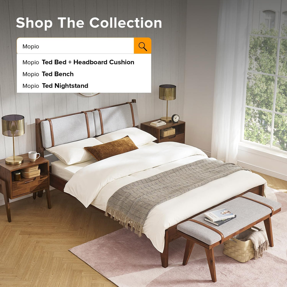 mopio Ted Bench, End of Bed, Solid Wood, Mid-Century Modern, Acacia