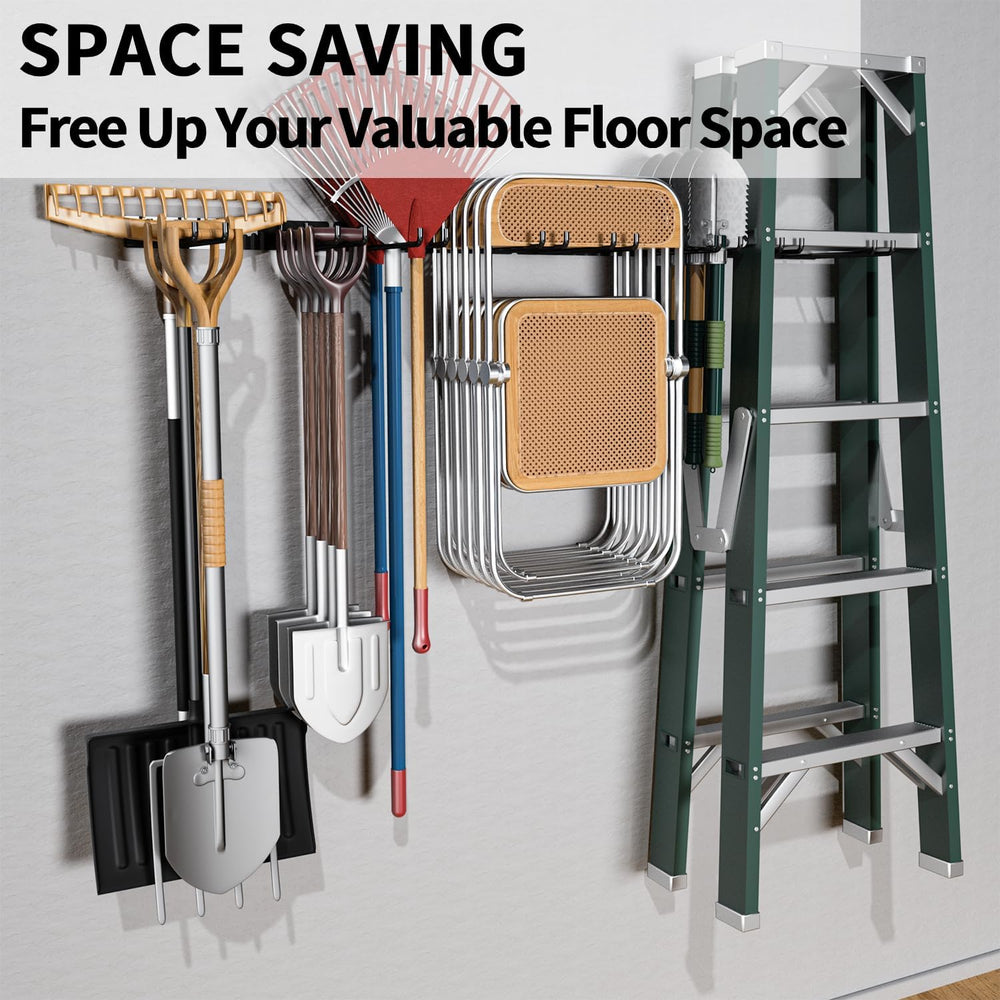 Folding Chair Storage Rack, Garden Tool & Foldable Chairs Organizer Hange...