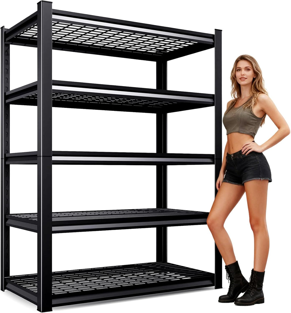 71" H Garage Shelving 5-Tier Heavy Duty Storage Shelves, Tool-Free Adjus...