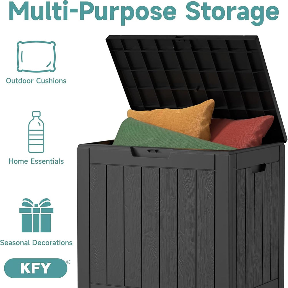 30 Gallon Waterproof Resin Deck Box, UV Resistant Outdoor Storage for Garden,...