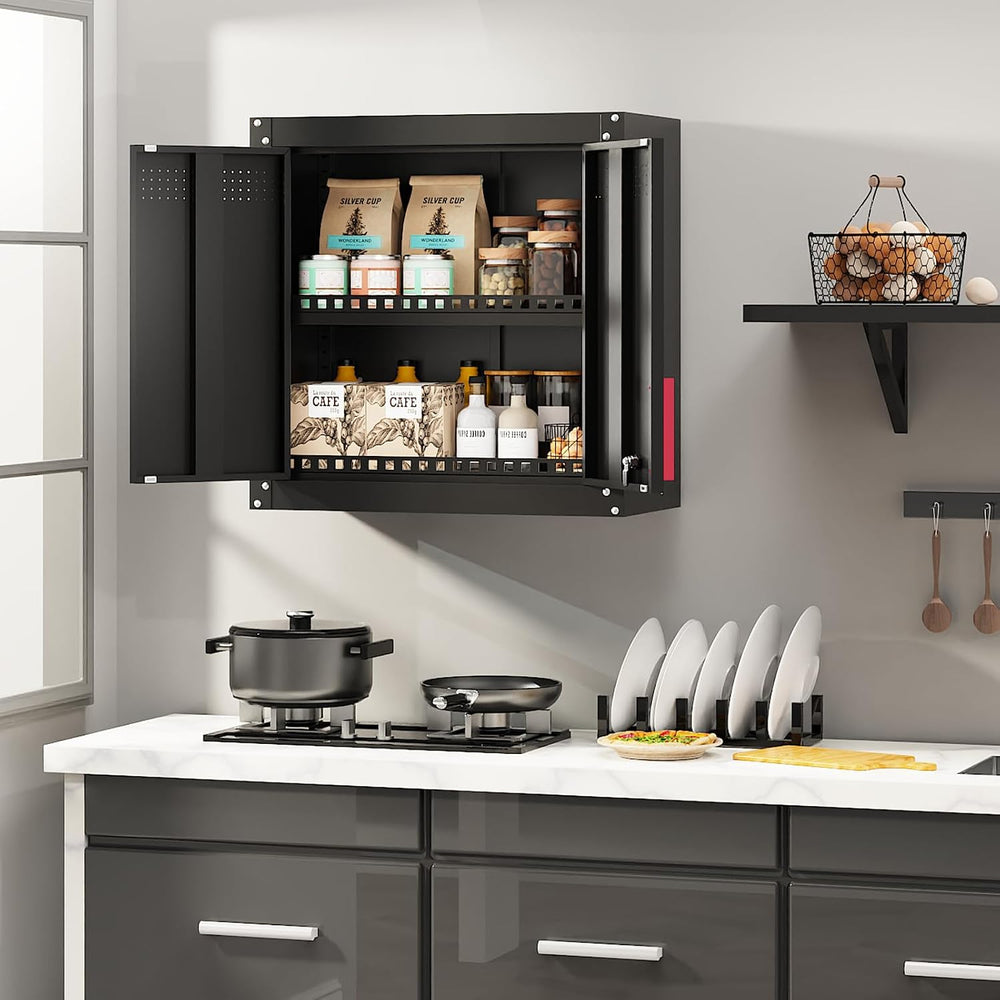 LMTC Metal Wall Cabinet,Garage Cabinets Wall Mounted with Lockable Doors,Anti...