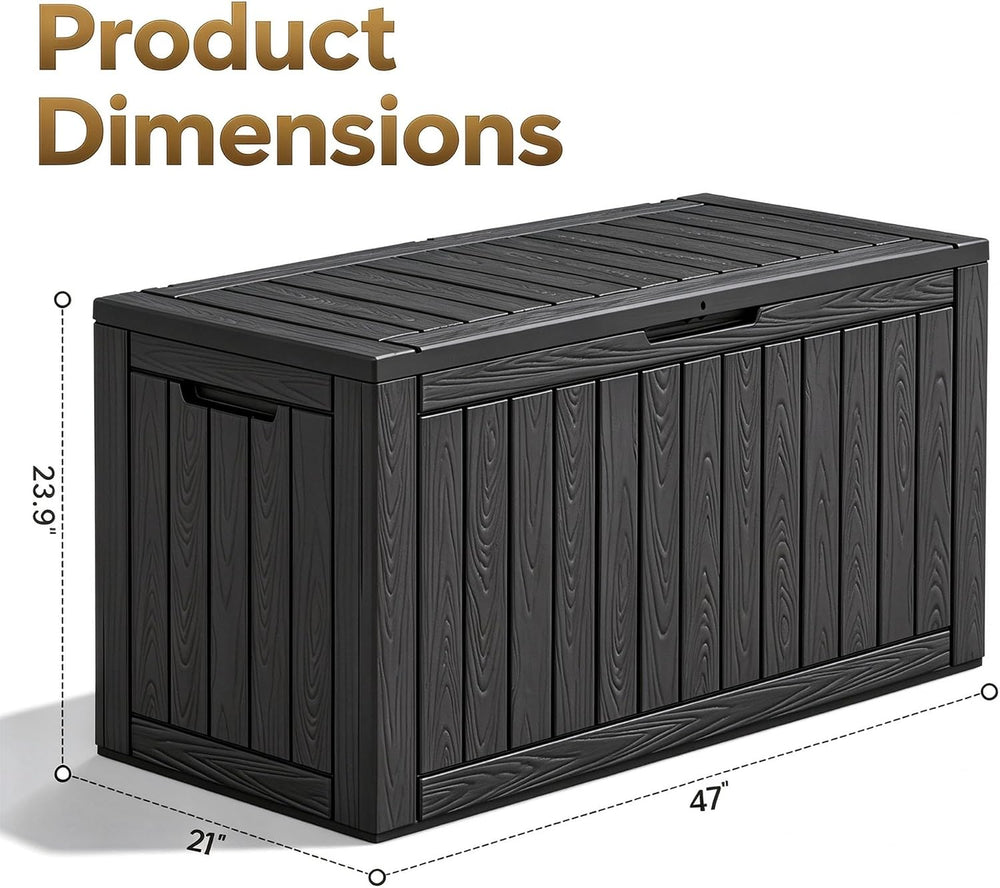 100 Gallon Outdoor Storage Box Waterproof Deck Box for Patio Storage