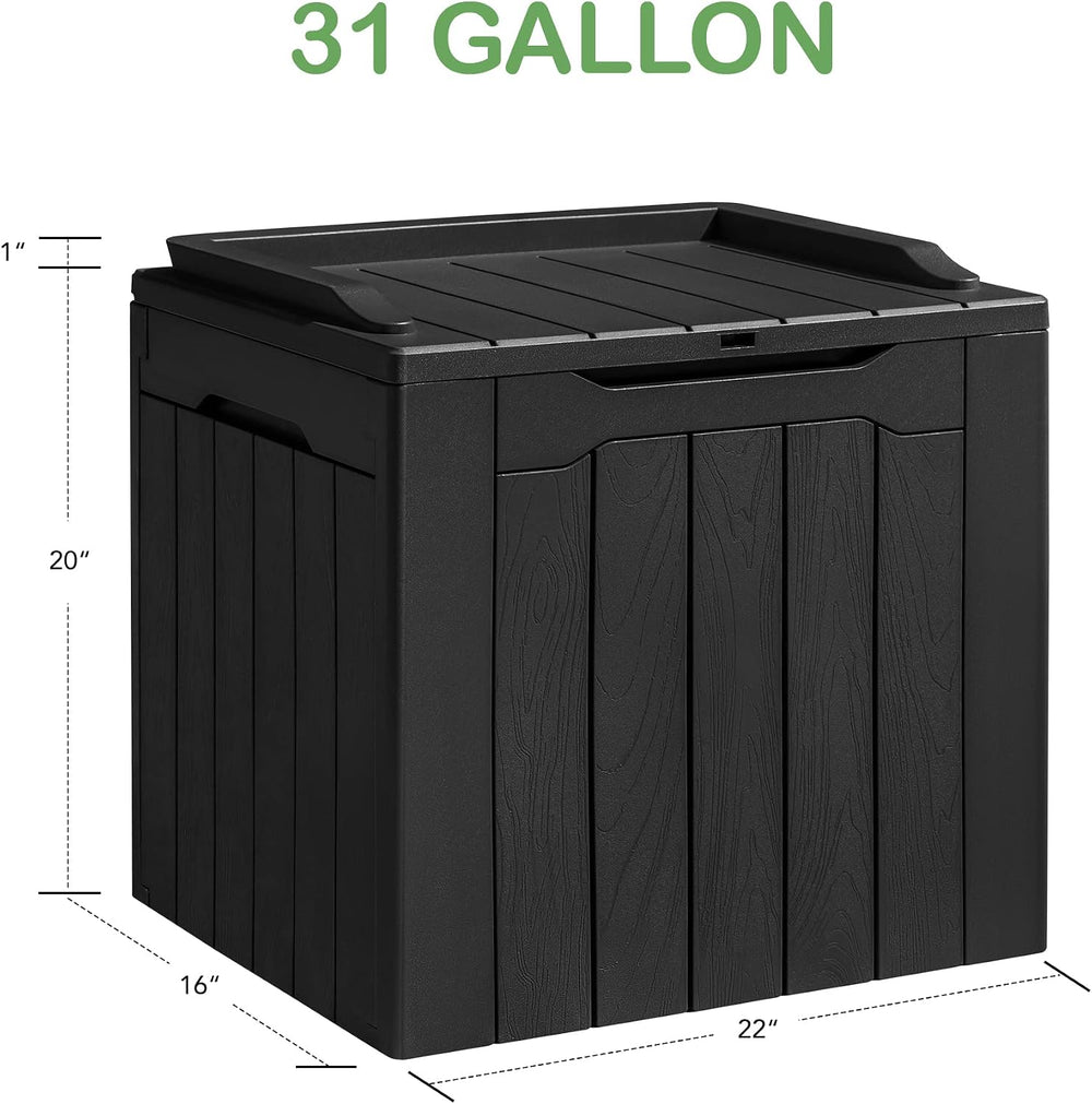 Homall 31 Gallon Deck Box Resin Waterproof Outdoor Storage Box Lockable