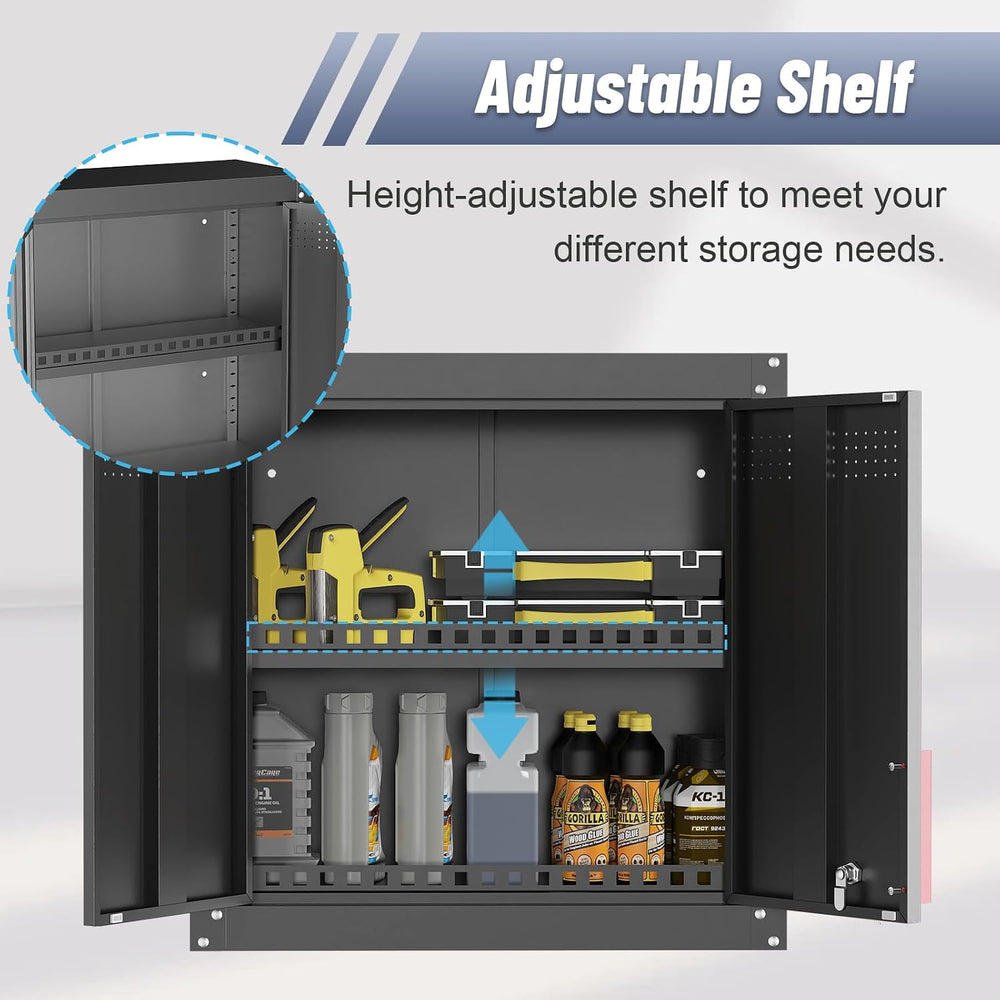 LMTC Metal Wall Cabinet,Garage Cabinets Wall Mounted with Lockable Doors,Anti...