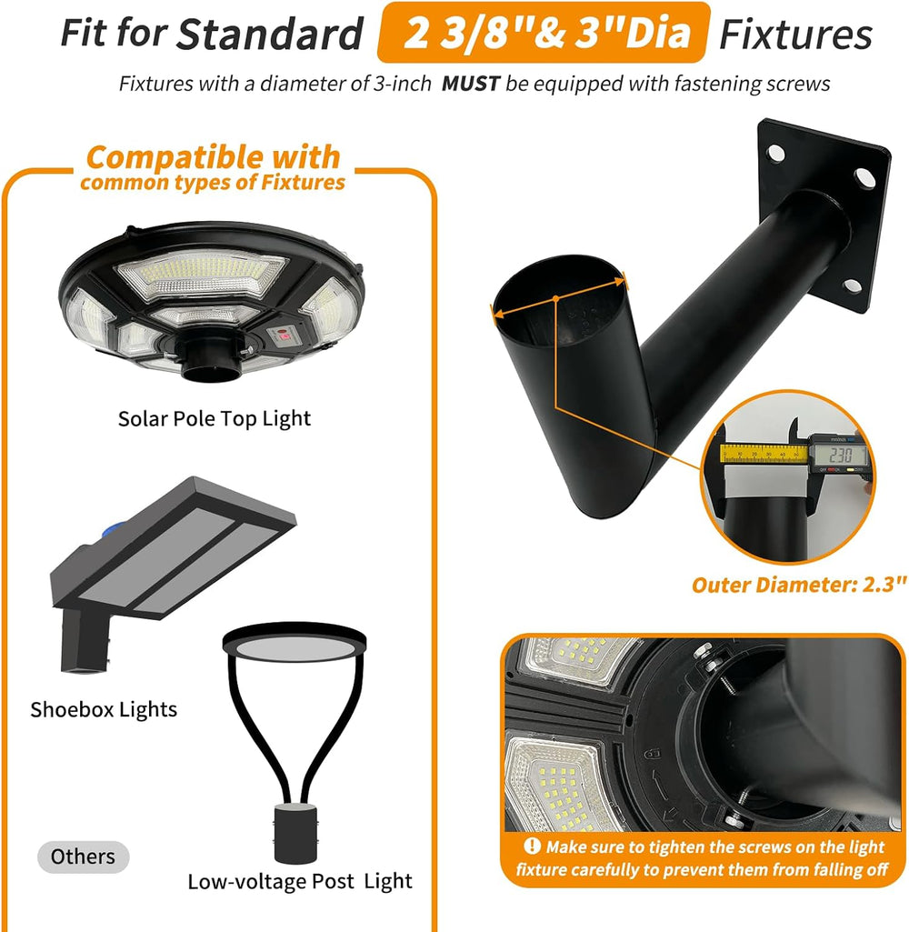 90 Degree Wall Light Mounting Bracket, 11" Arm, 2-3/8" OD Tenon | G...