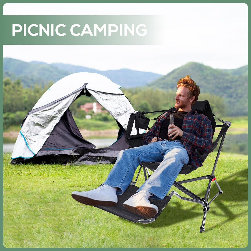 Hammock Chair with Footrest, Hammock Chair, Rocker Camping Chair, Swinging Ch...
